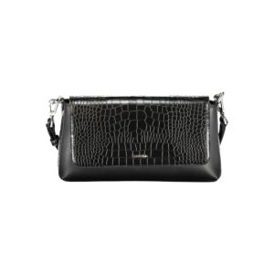 Black Polyurethane Women Handbag