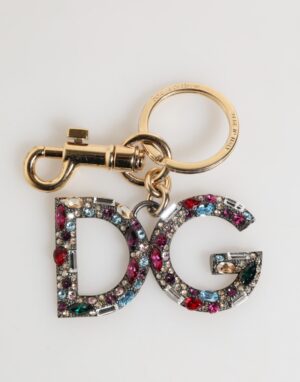 Multicolor Crystal DG Logo Gold Keychain Charm Keyring