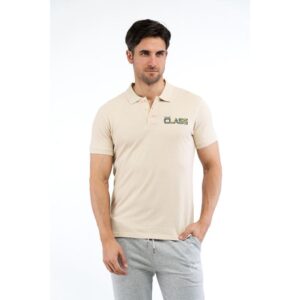Beige Cotton Polo Shirt