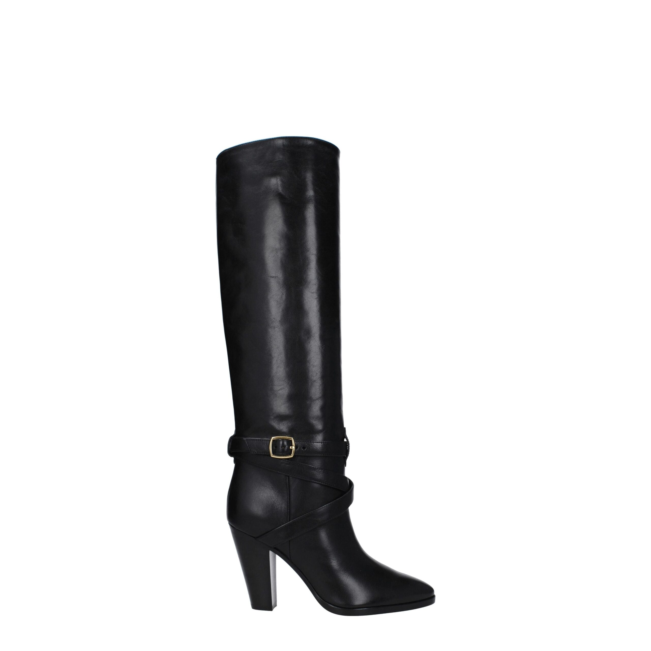 Celine - Black Leather High Heel Boots