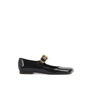 Black Calfskin Ballet Flats