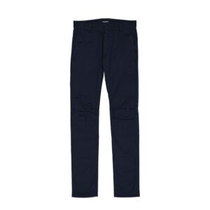Blue Cotton Casual Pants