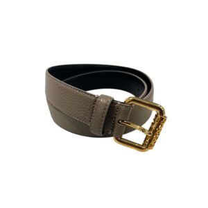 Grey Leather Women Belt