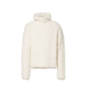 White Alpaca Leather Sweatshirt