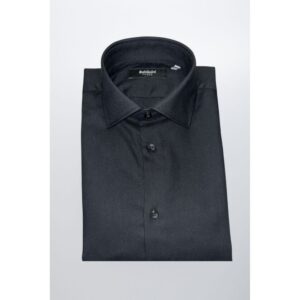 Black Cotton Men Shirt