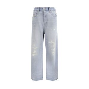 Light Blue Cotton Relaxed Fit Jeans