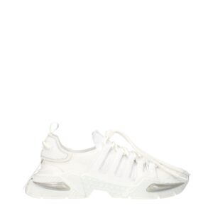 White Fabric Athletic Sneakers