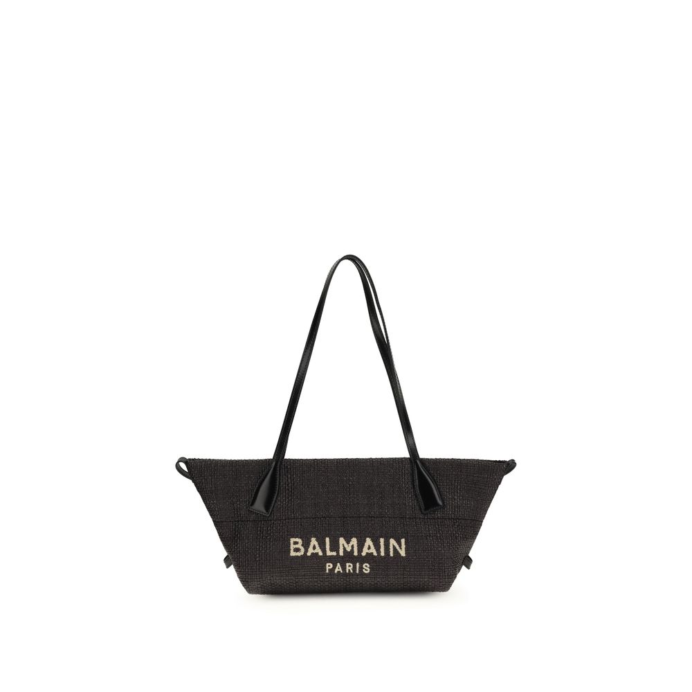 Balmain - Black Raffia Shoulder Bag