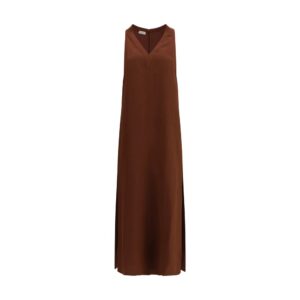 Brown Viscose Casual Dress