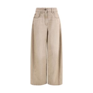 Beige Cotton Jeans Denim