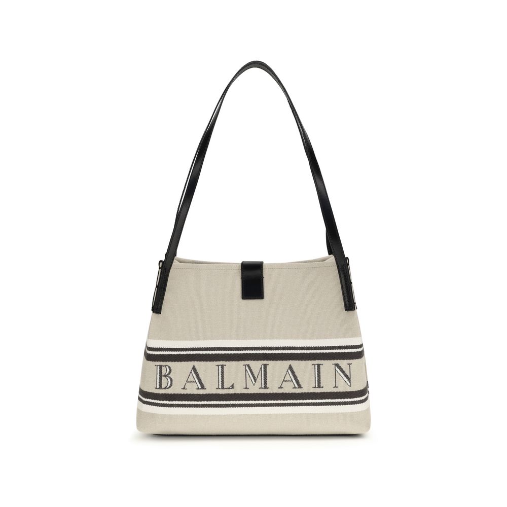 Balmain - Beige Cotton Shoulder Bag