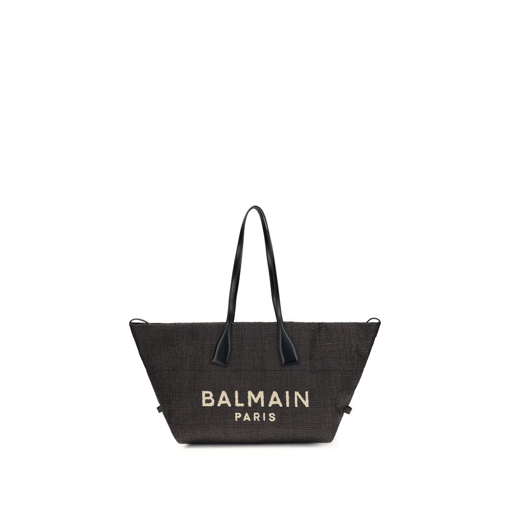 Balmain - Black Raffia Shoulder Bag