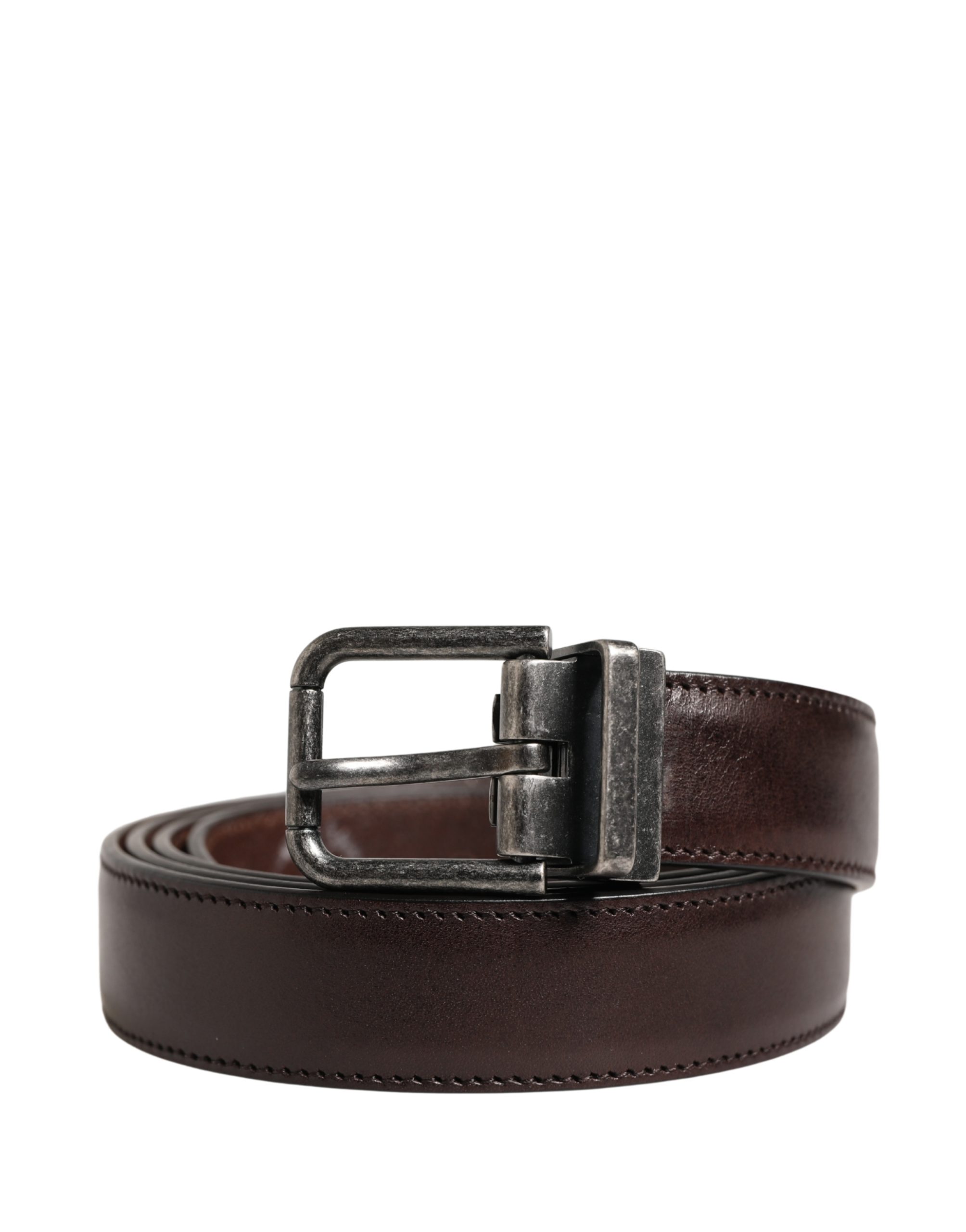 Dolce & Gabbana - Men Brown Classic Leather Metal Buckle Belt