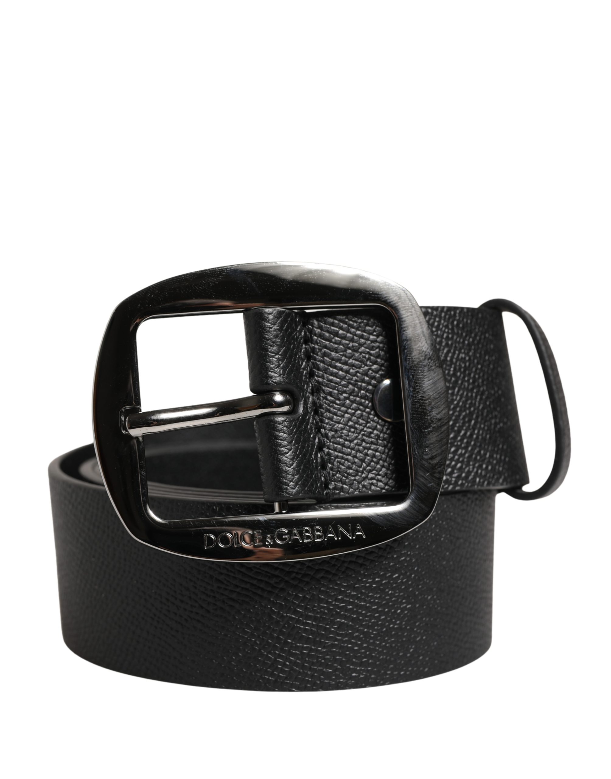 Dolce & Gabbana - Men Black Classic Leather Metal Buckle Belt