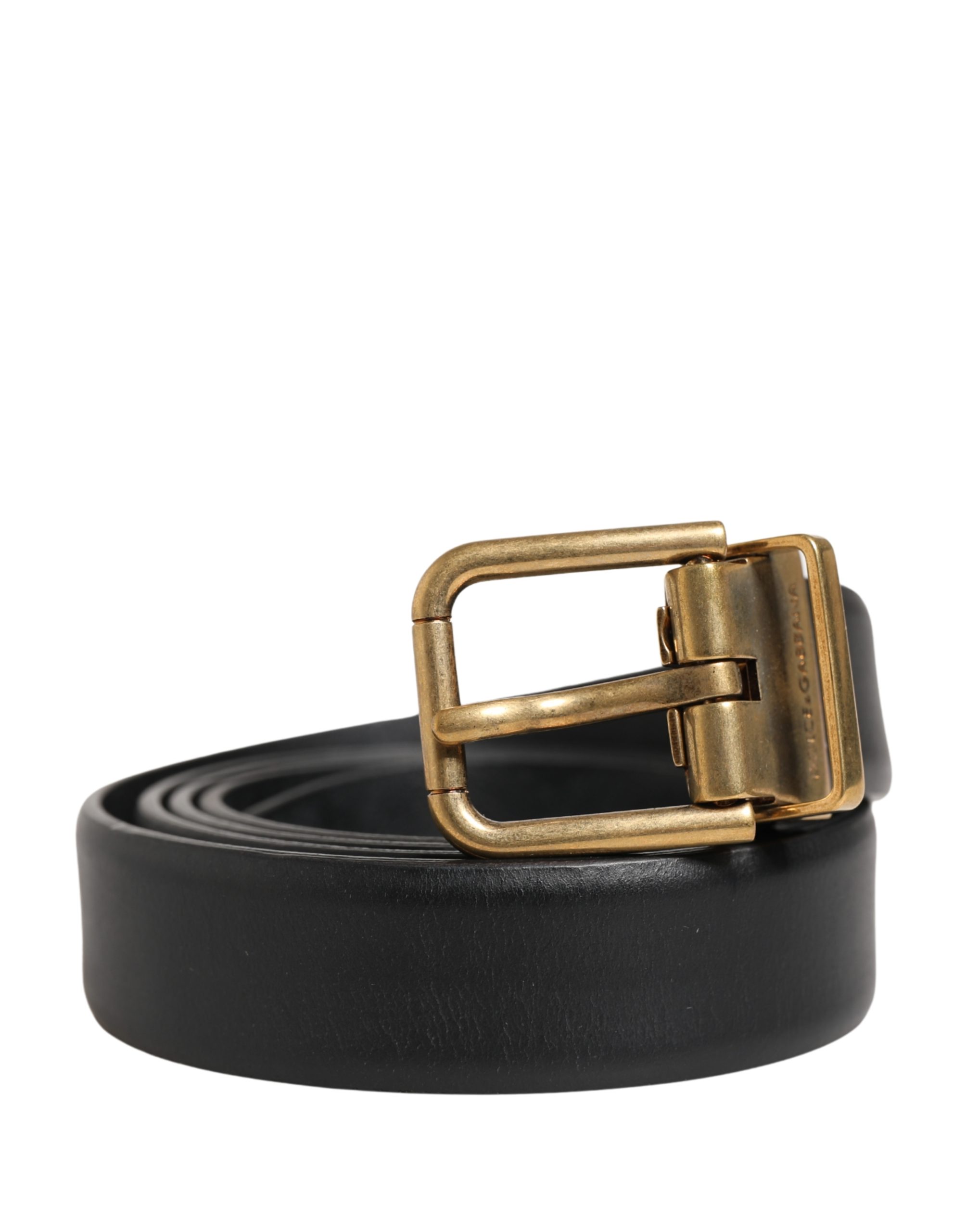 Dolce & Gabbana - Men Black Classic Leather Metal Buckle Belt