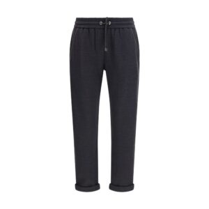Gray Cotton Casual Pants