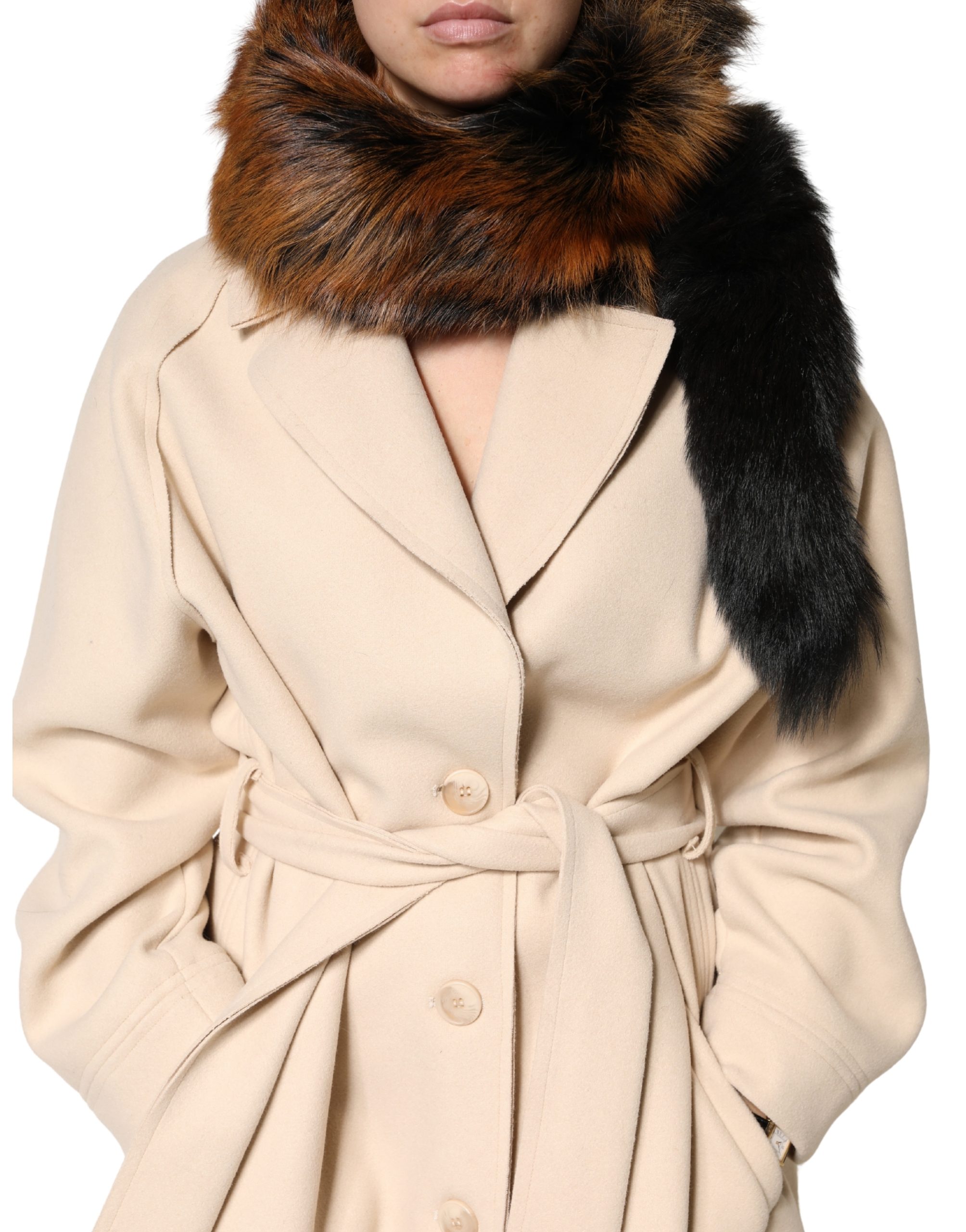 Dolce & Gabbana - Brown Red Fox Fur Neck Warmer Winter Scarf