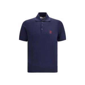 Blue Cotton Polo Shirt