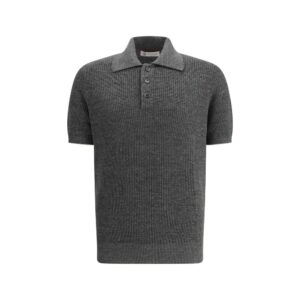 Gray Cotton Polo Shirt