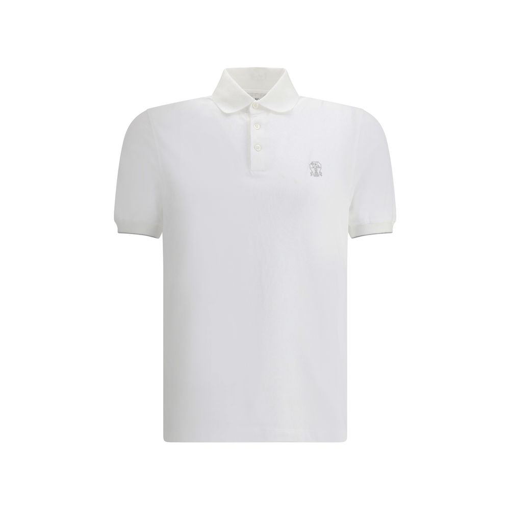 Brunello Cucinelli - White Cotton Polo Shirt