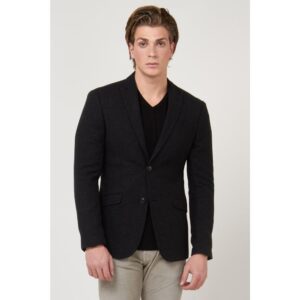 Black Polyester Blazer