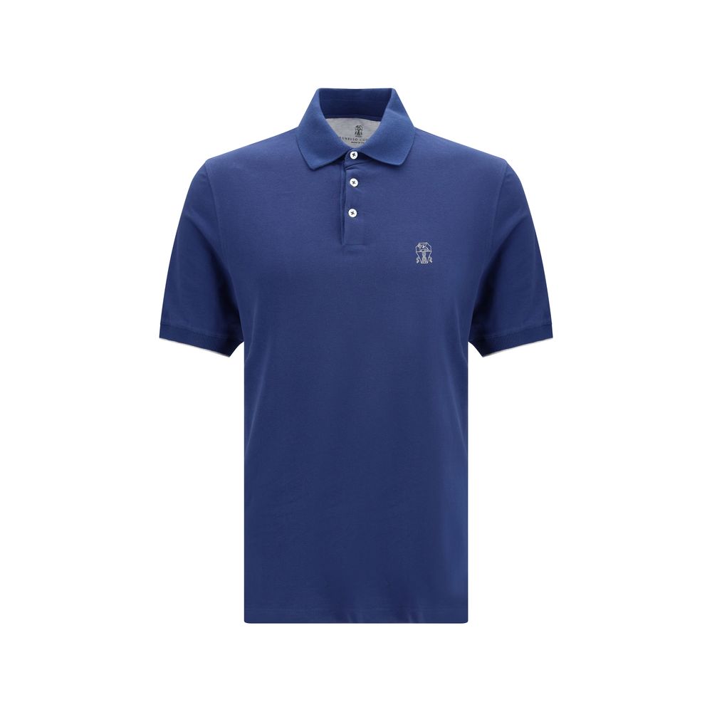 Brunello Cucinelli - Blue Cotton Polo Shirt