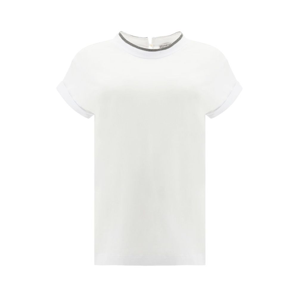 Brunello Cucinelli - White Elastane T-Shirt