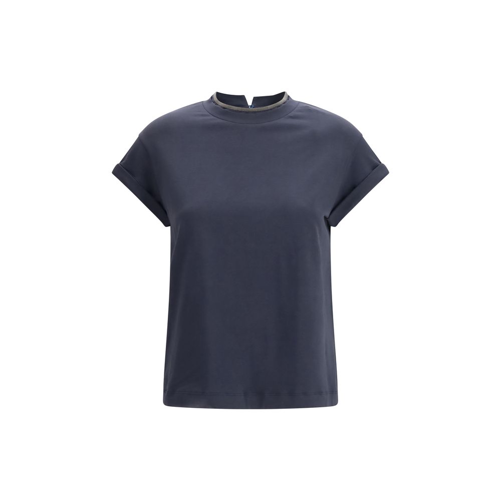 Brunello Cucinelli - Blue Elastane T-Shirt