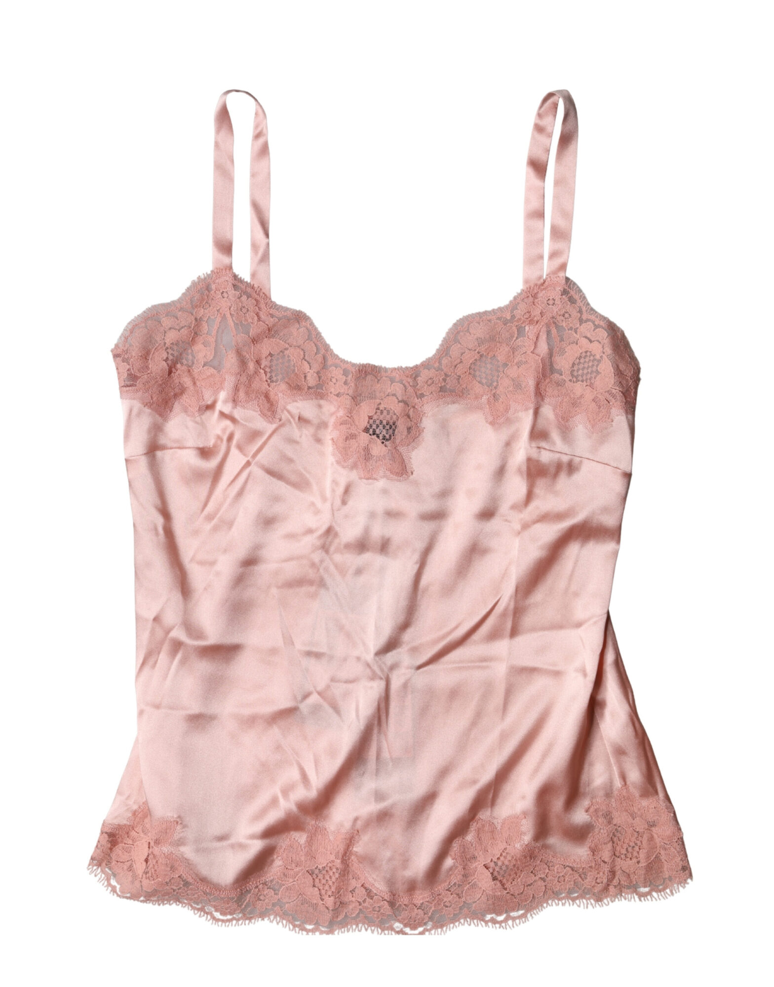 Dolce & Gabbana - Light Pink Floral Lace Lingerie Top Underwear