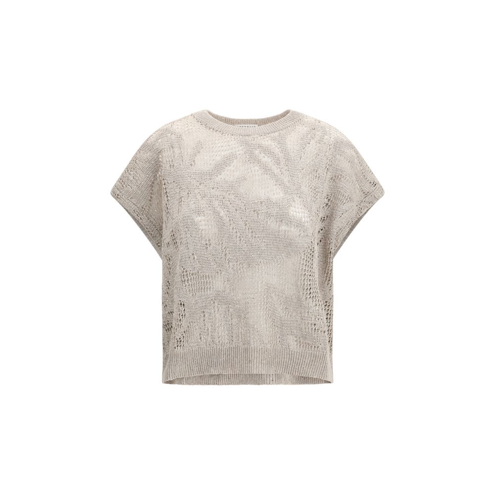 Brunello Cucinelli - Beige Linen T-Shirt