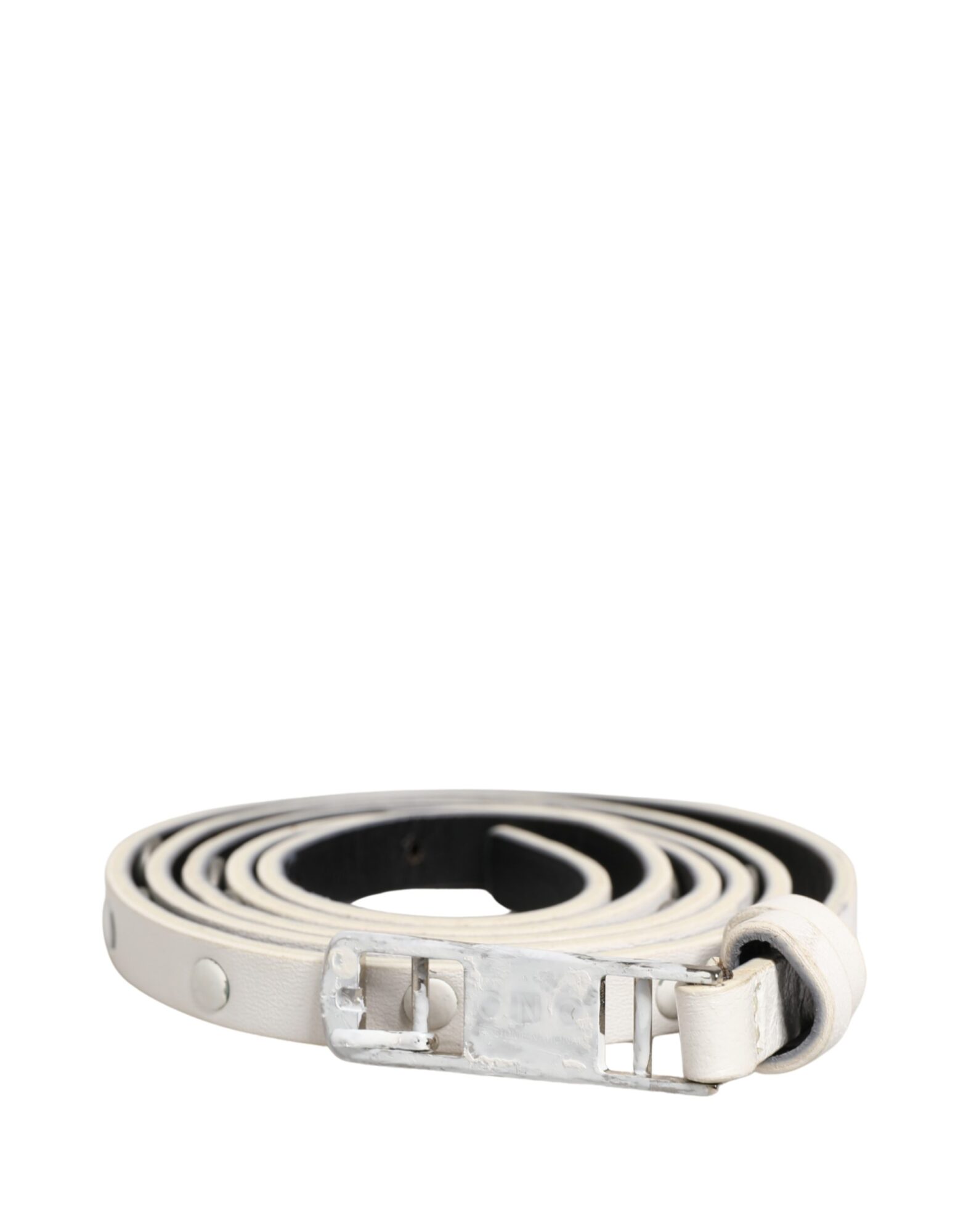 Costume National - White Leather Studded Cintura Belt