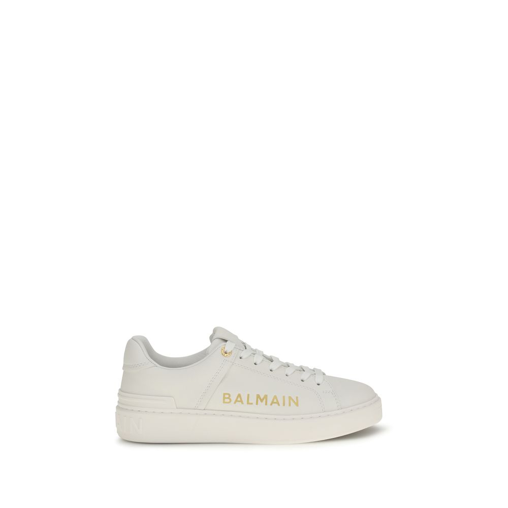 Balmain - White Calf Leather Bos Taurus Low Top Sneakers