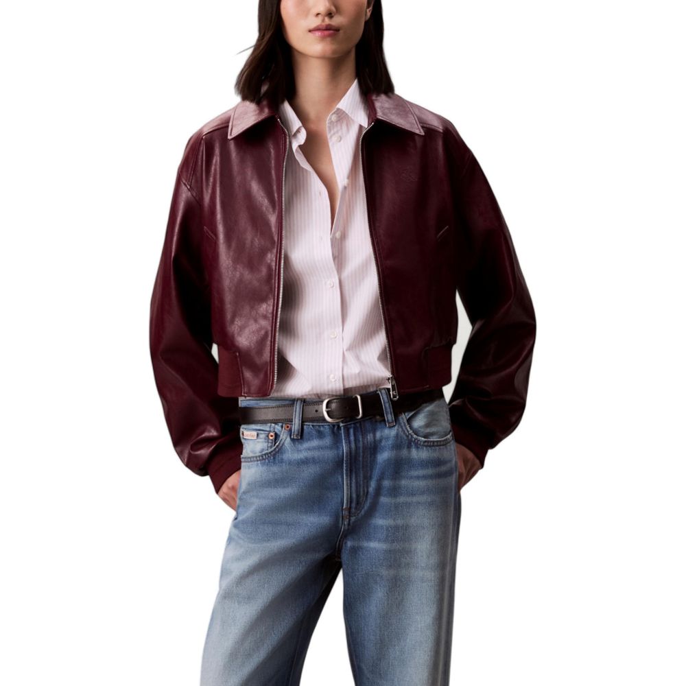 Calvin Klein Jeans - Bordeaux Leather Jacket