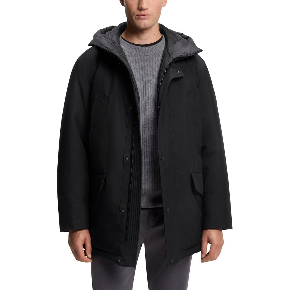 Hugo Boss - Black Polyester Full-Length Jacket