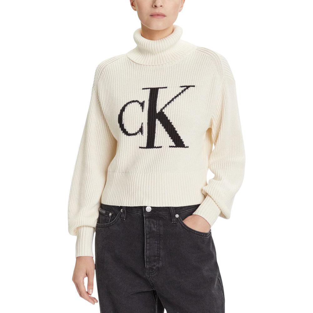 Calvin Klein Jeans - Beige Cotton Sweatshirt