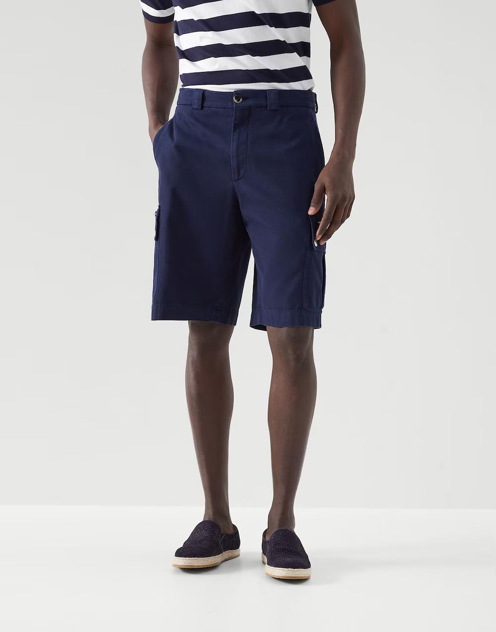 Brunello Cucinelli - Blue Cotton Bermuda Shorts