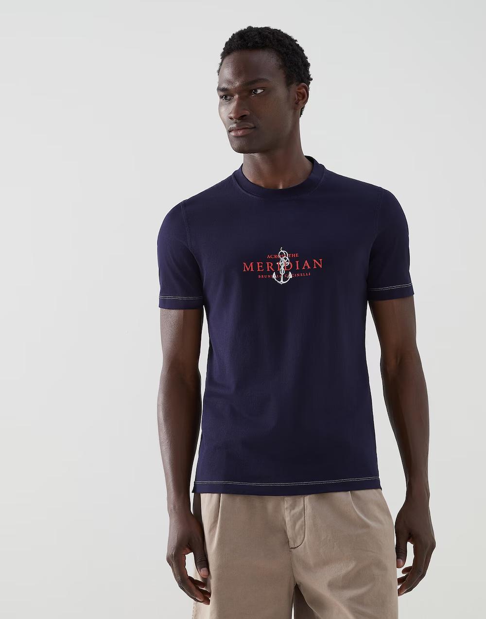 Brunello Cucinelli - Blue Cotton T-Shirt