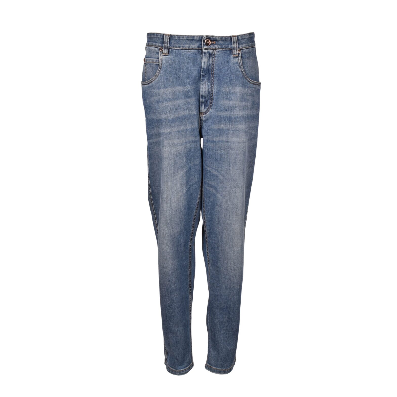 Brunello Cucinelli - Blue Cotton Relaxed Fit Jeans