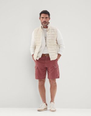 Red Cotton Bermuda Shorts
