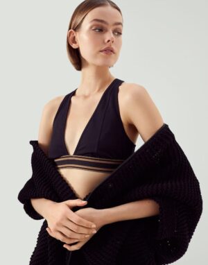 Black Cotton Sport Bra