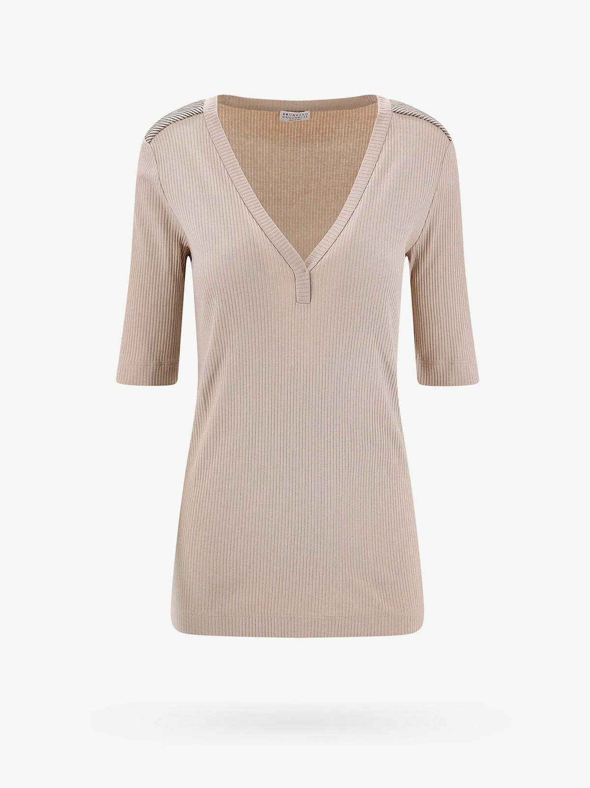 Brunello Cucinelli - Beige Cotton T-Shirt