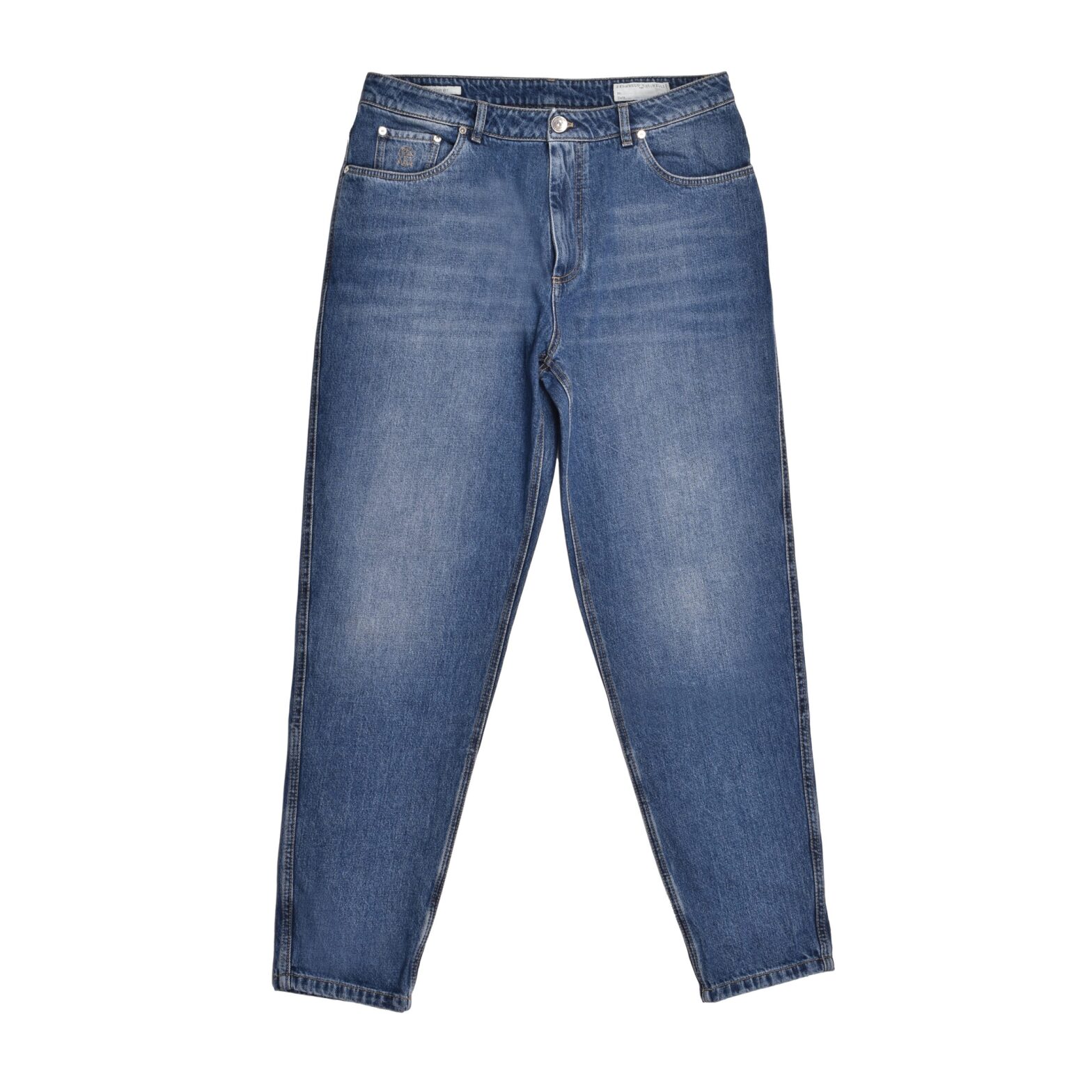 Brunello Cucinelli - Blue Cotton Relaxed Fit Jeans