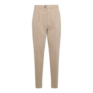 Brown Cotton Casual Pants