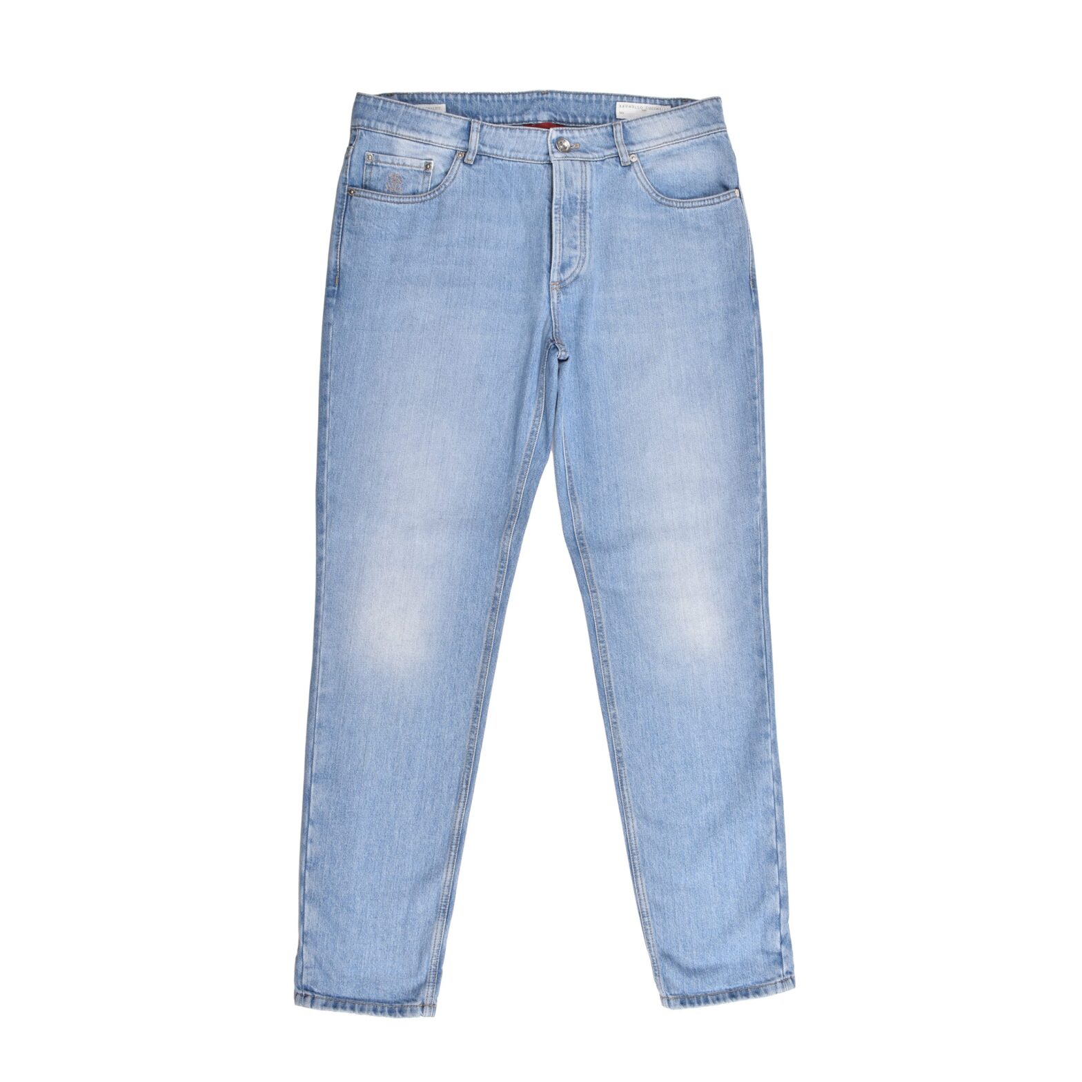Brunello Cucinelli - Blue Cotton Straight-Leg Jeans
