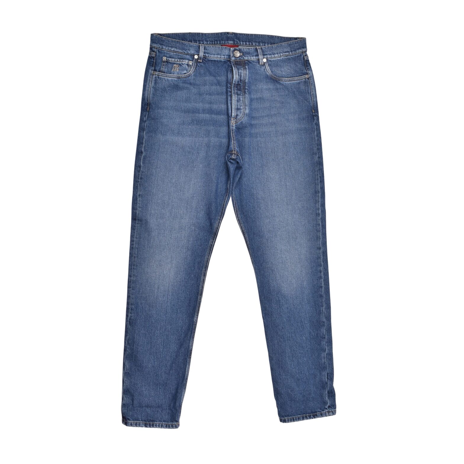 Brunello Cucinelli - Blue Cotton Straight-Leg Jeans