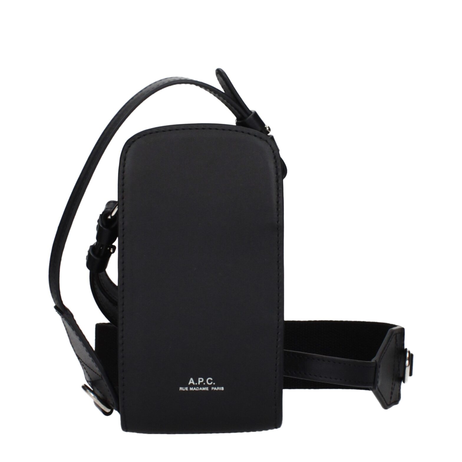 A.P.C. - Black Leather Crossbody Bag