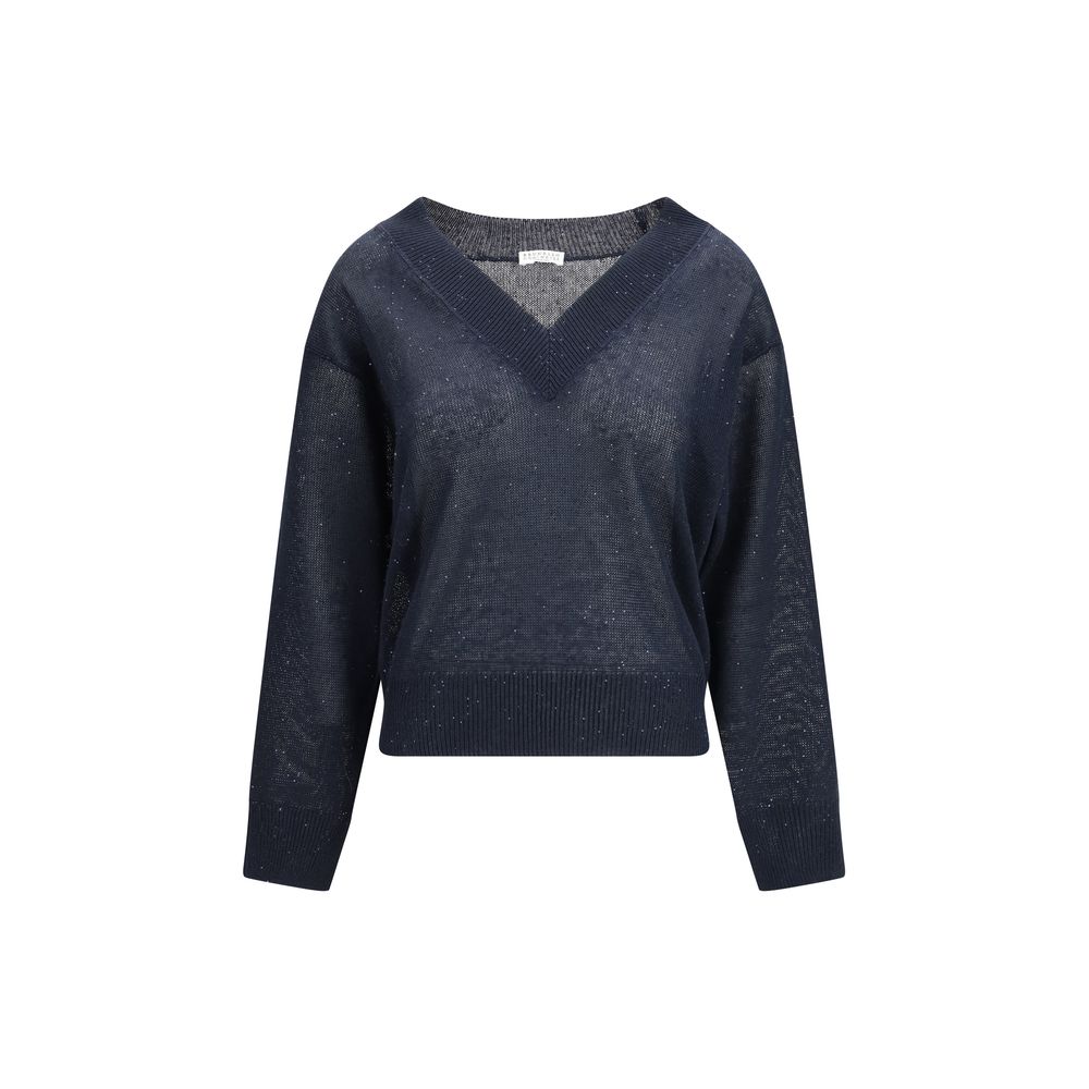 Brunello Cucinelli - Blue Linen Sweatshirt