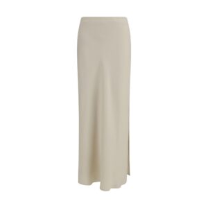 Beige Viscose Long Skirt