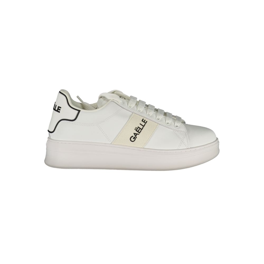 Gaelle Paris - White Polyurethane Men Sneaker