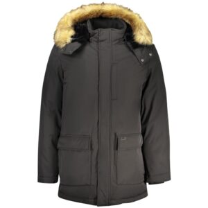 Black Polyester Mens Jacket